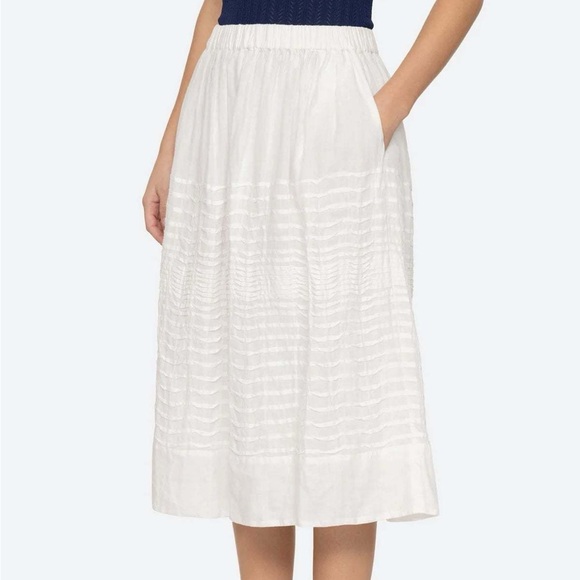 Sea New York Dresses & Skirts - Sea NY violet skirt White Midi Skirt with Pintuck Detail - Women